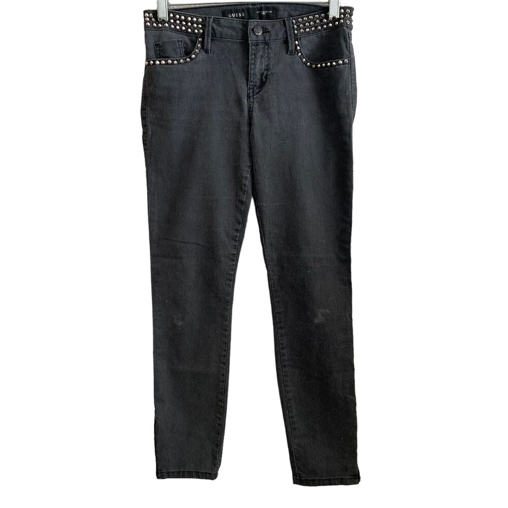 Vintage Guess Jeans 28 Los Angeles 1981 Black Denim Spikes